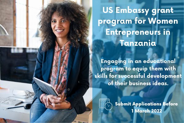 US Embassy grant program for Women Entrepreneurs in Tanzania