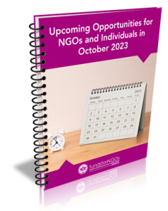 Upcoming Opportunities for NGOs and Individuals in October 2023 
